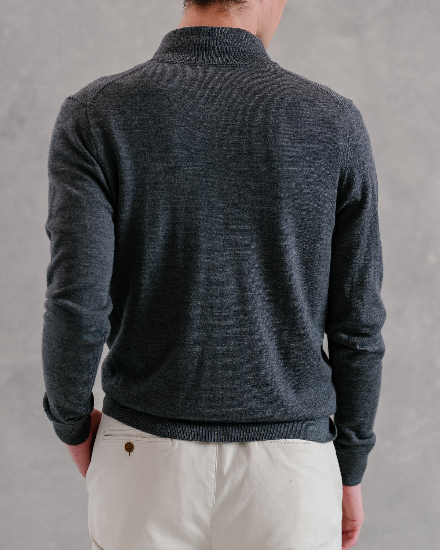 B. Draddy The Schoen Quarter Zip - Dark Charcoal Heather