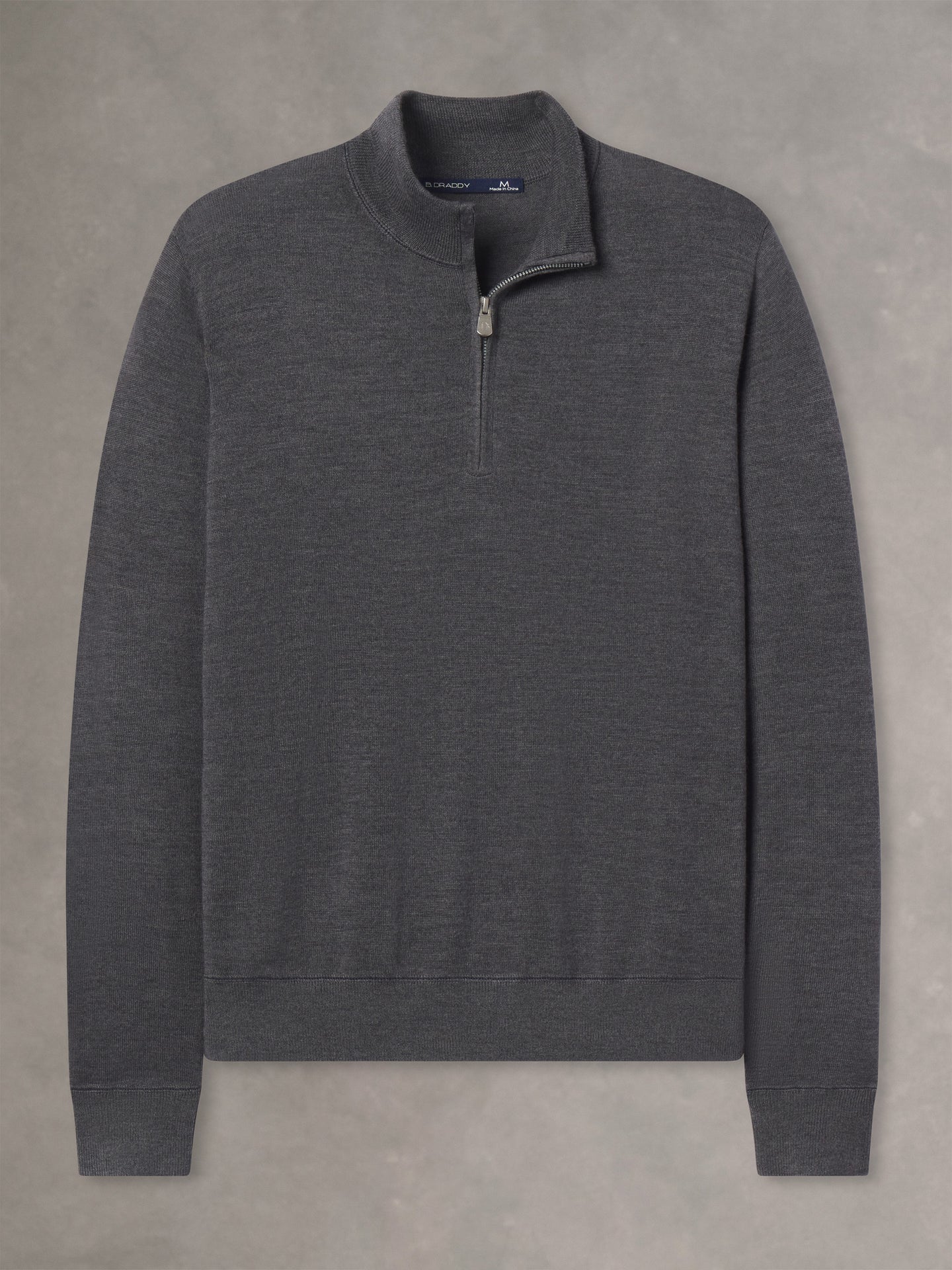 B. Draddy The Schoen Quarter Zip - Dark Charcoal Heather