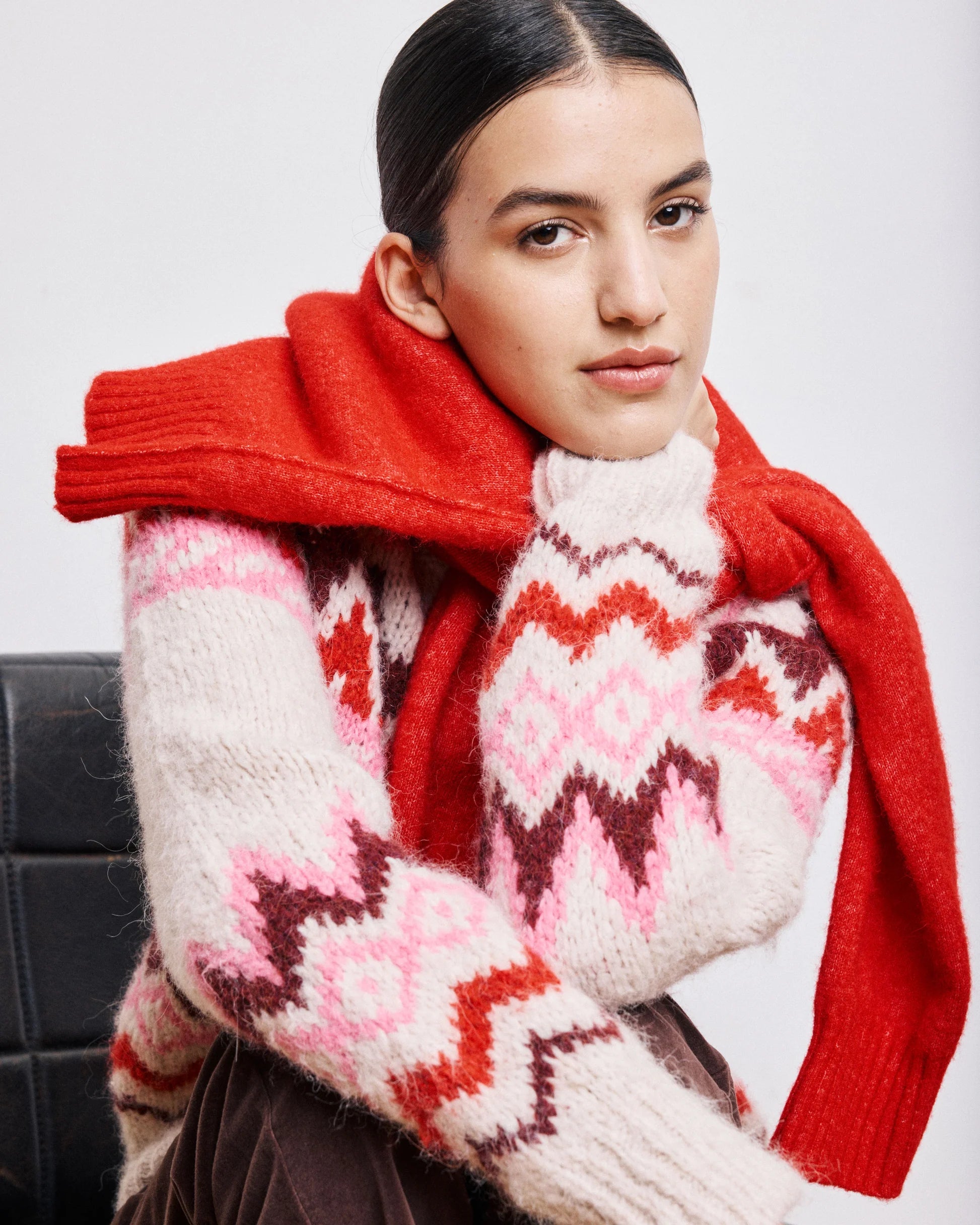 Hartford Magie Sweat - Off-White & Pink