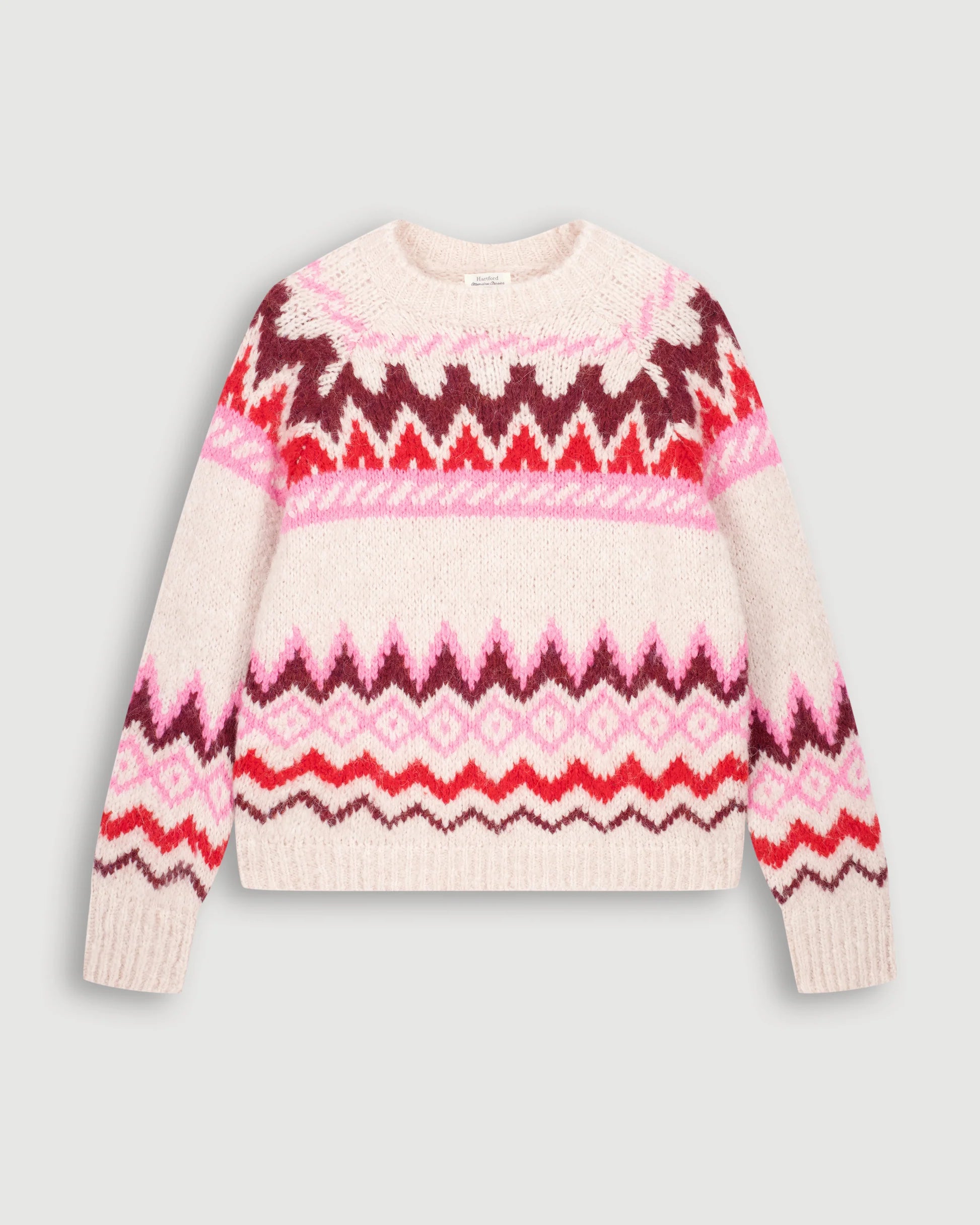 Hartford Magie Sweat - Off-White & Pink