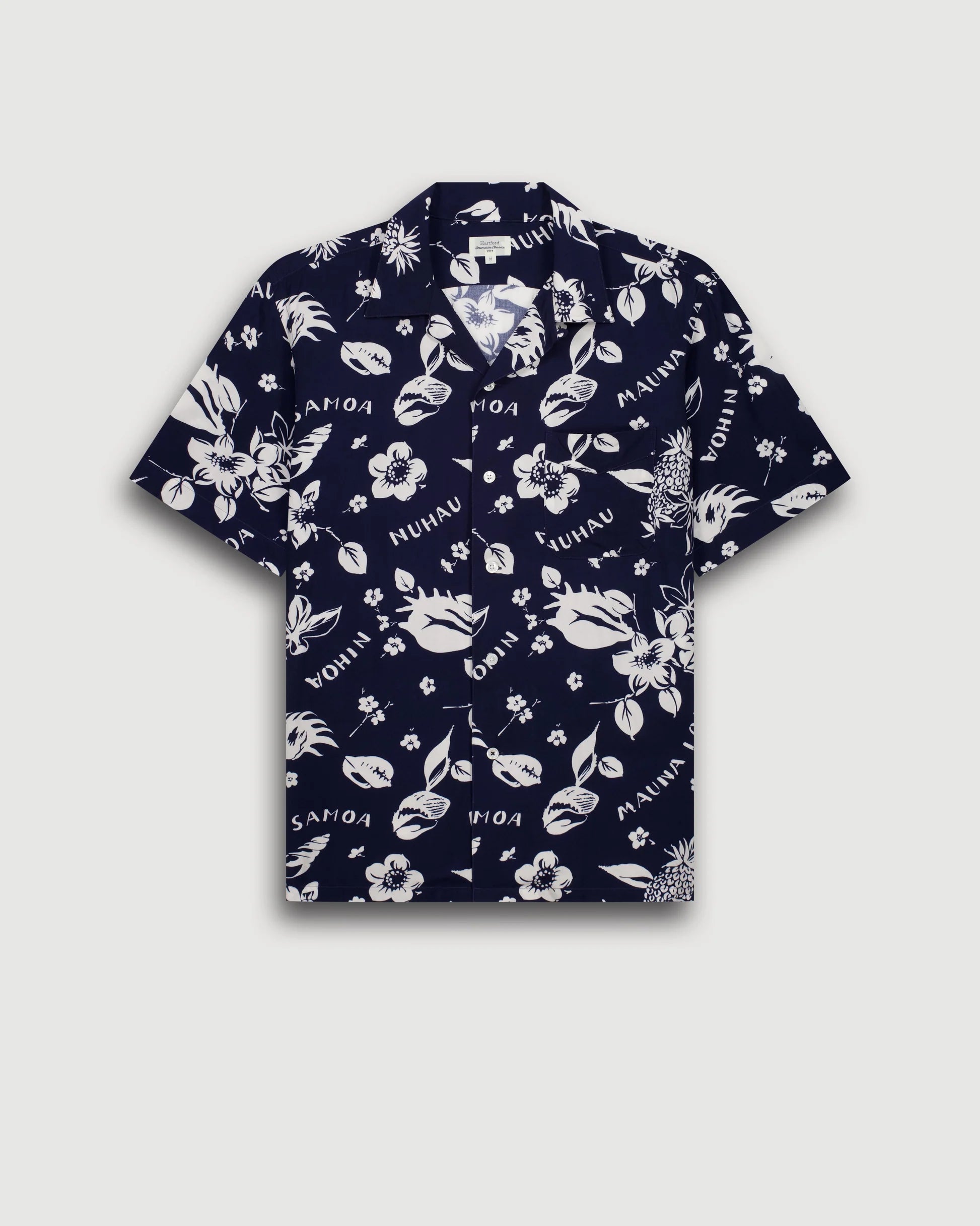 Hartford Palmito Men's Navy Blue Viscose Shirt - Navy