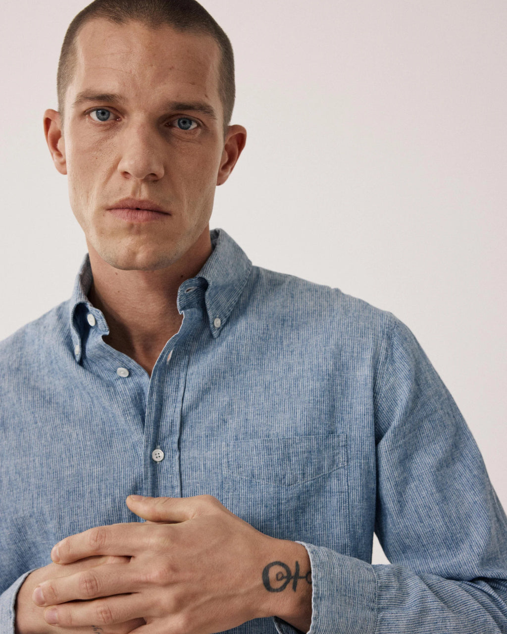 Hartford Pitt Shirt - Light Indigo