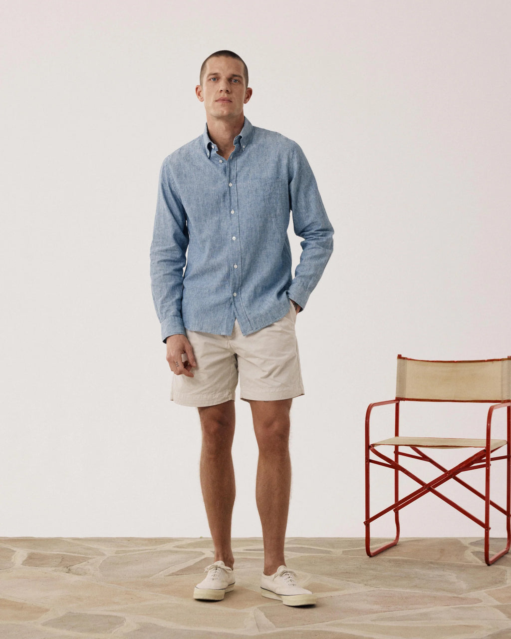 Hartford Pitt Shirt - Light Indigo