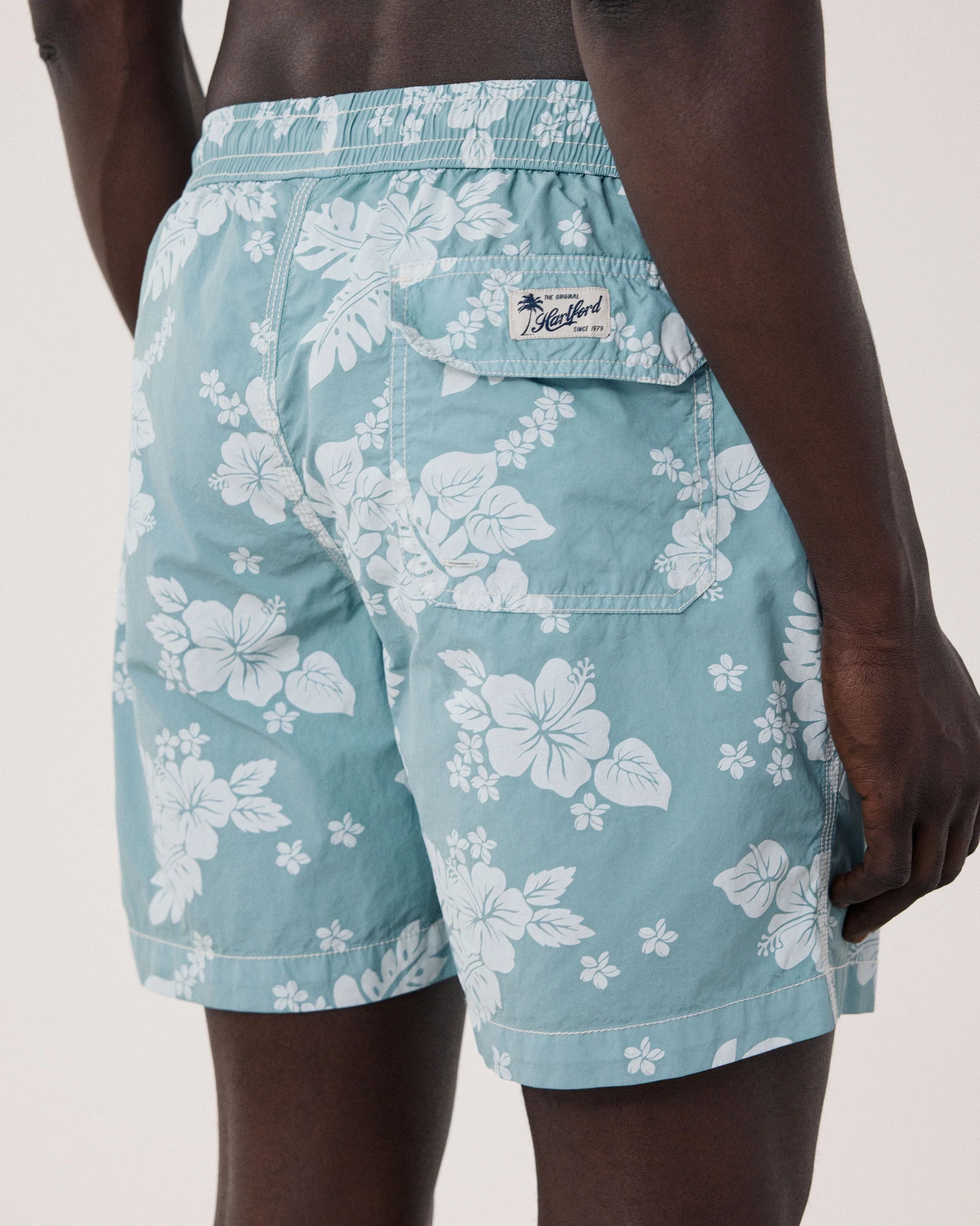 Hartford Mint Green Nylon Swim trunks