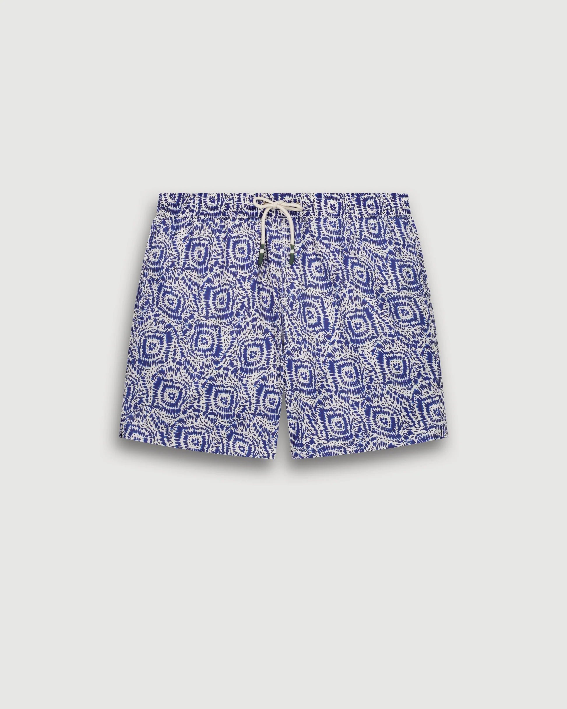 Hartford Indigo Blue & Cream Nylon Swim trunks