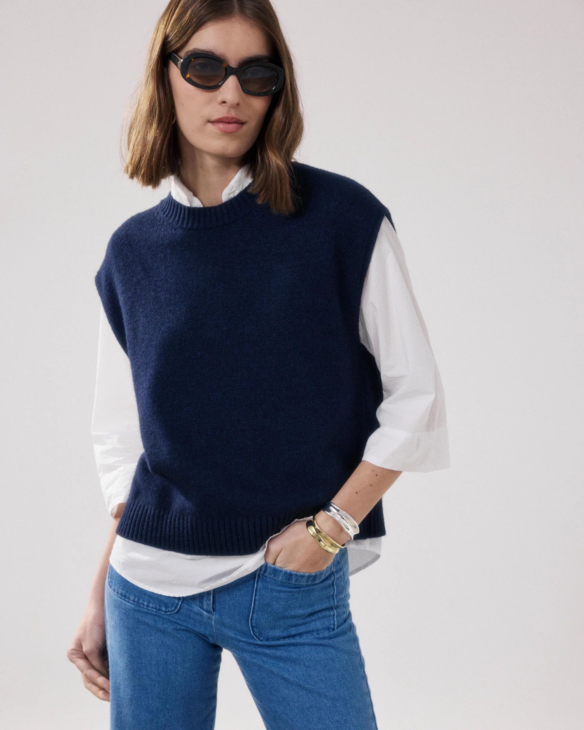 Hartford Mayra Sweater- Navy Blue