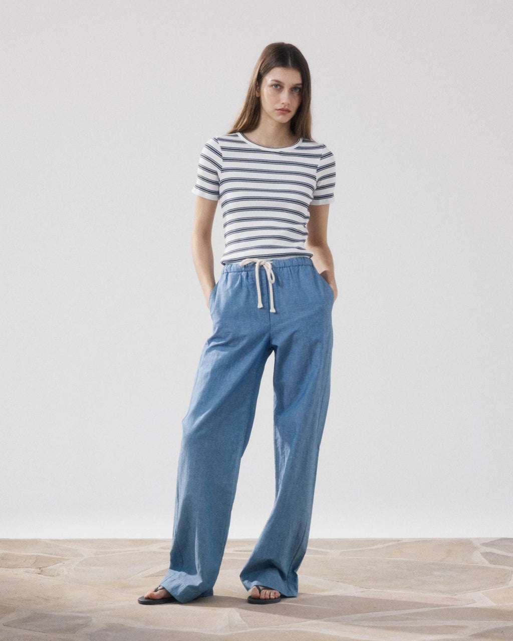 Hartford Telopea T-shirt - Navy & Ecru