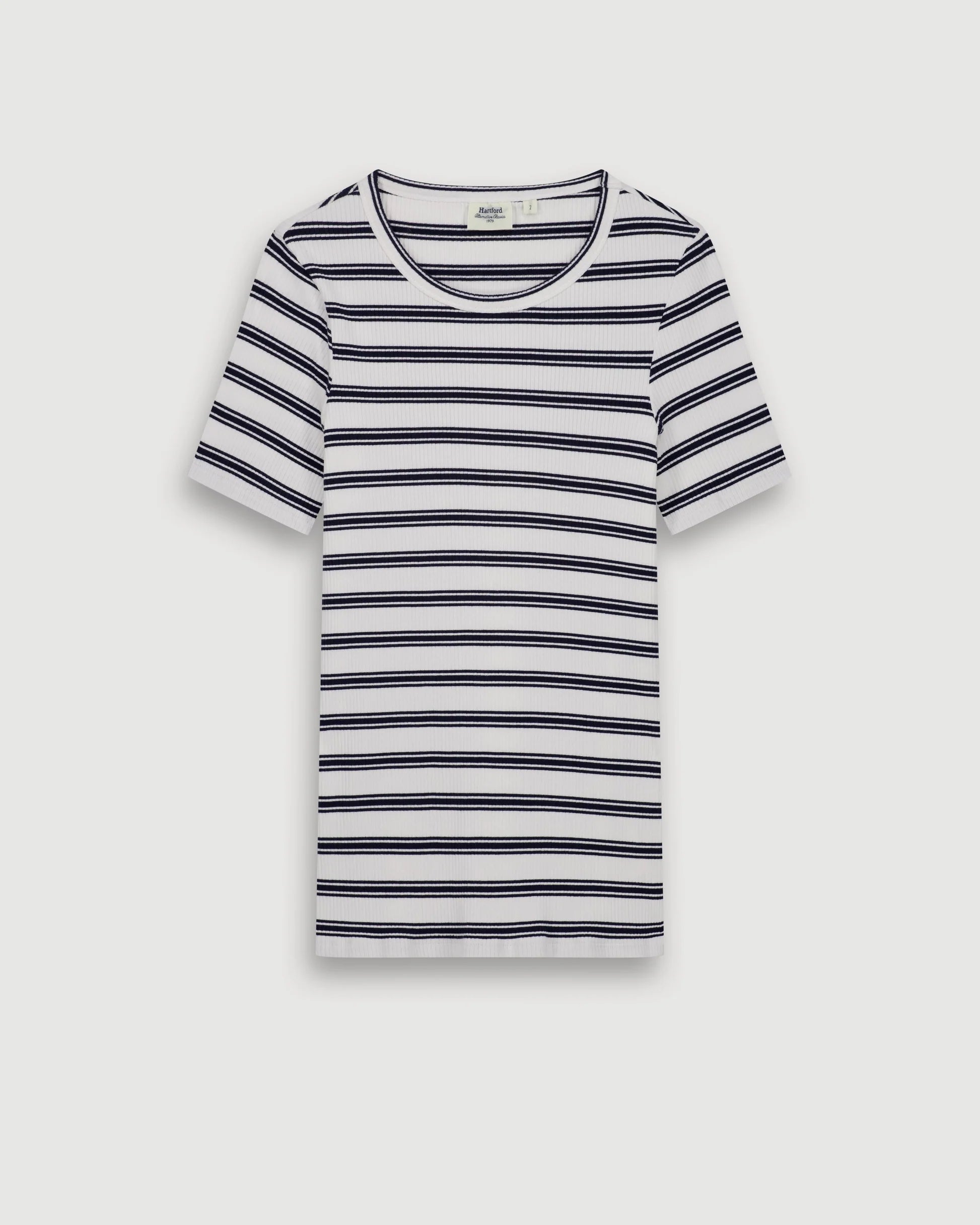 Hartford Telopea T-shirt - Navy & Ecru