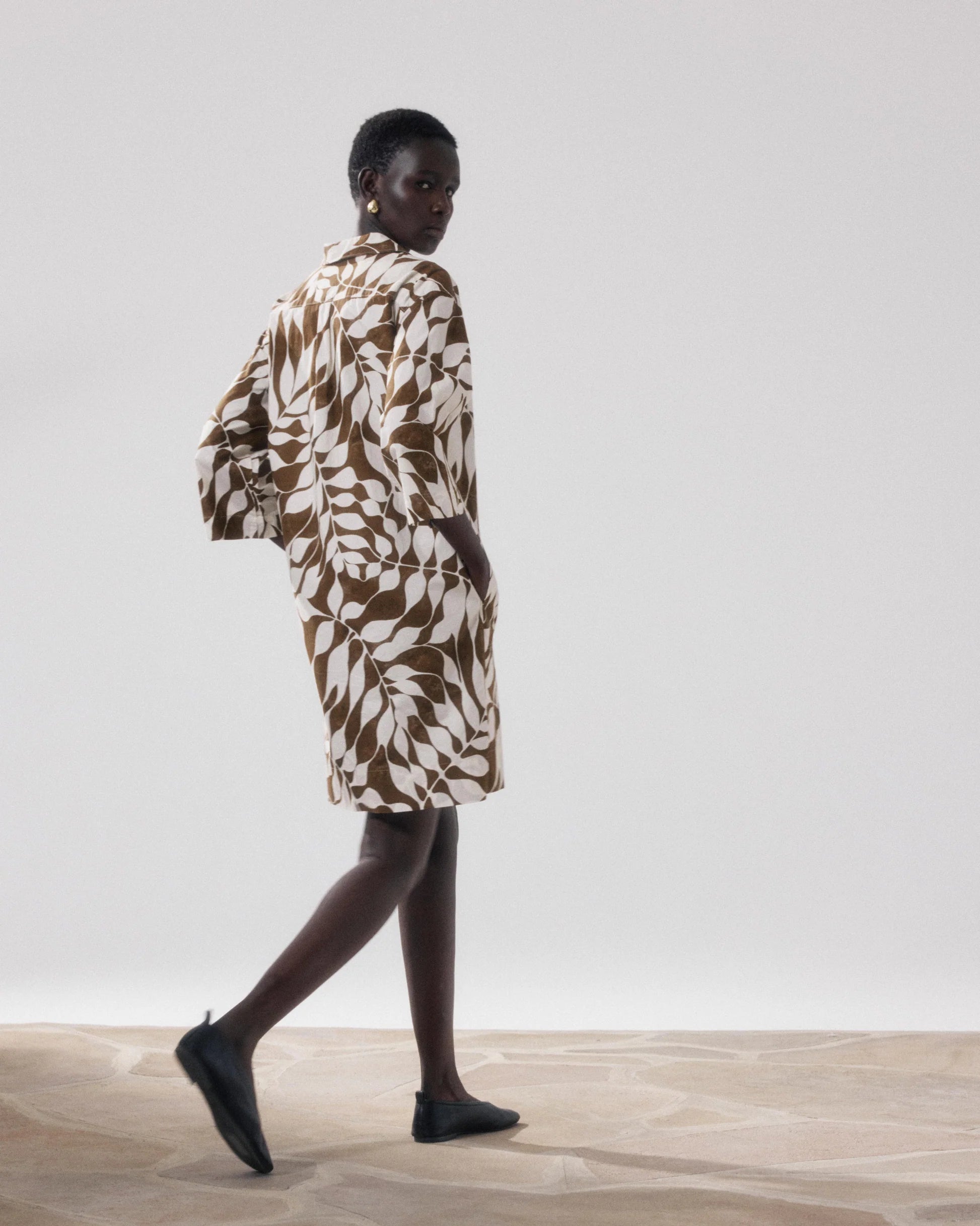 Hartford Ralli Dress- White & Brown