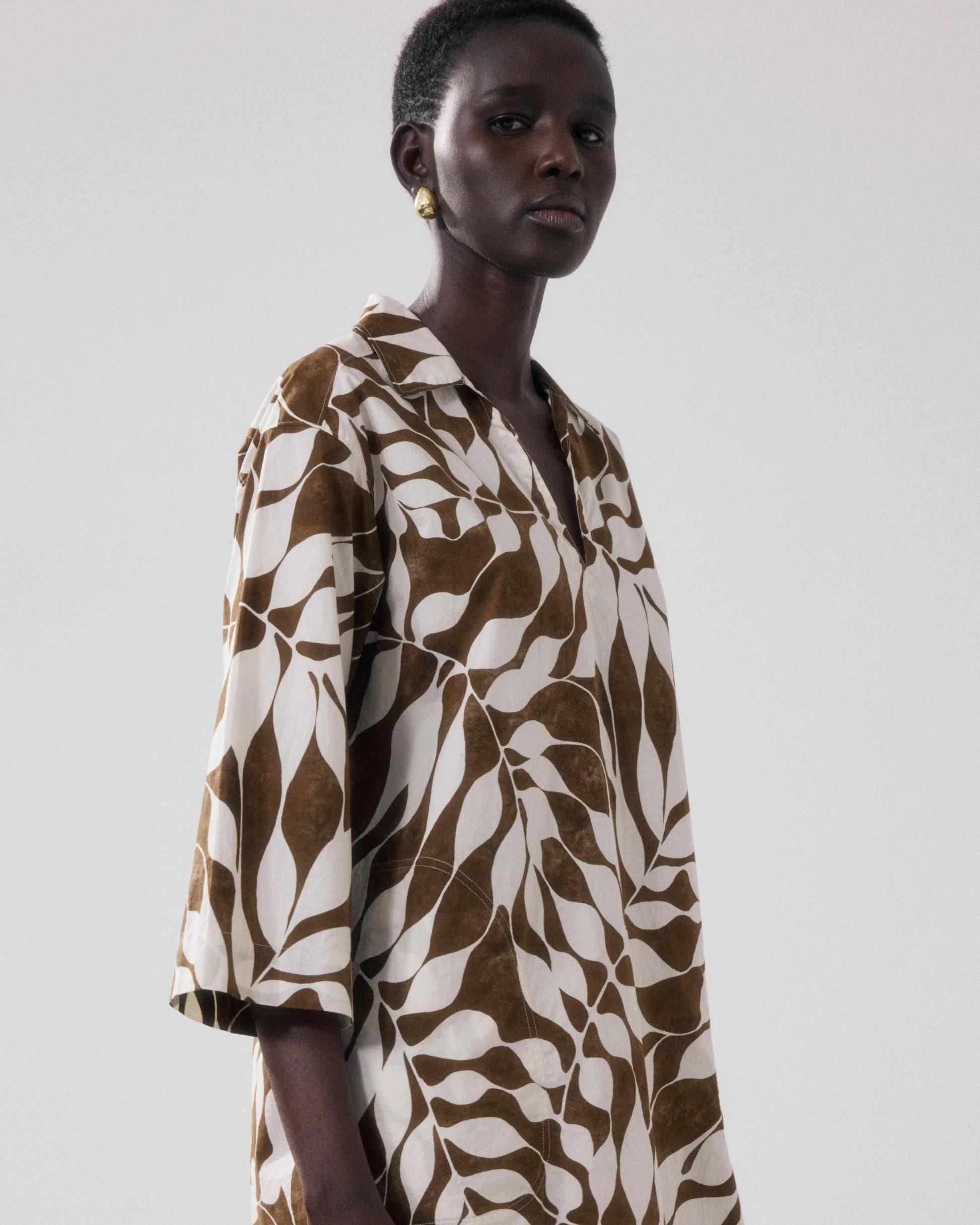 Hartford Ralli Dress- White & Brown