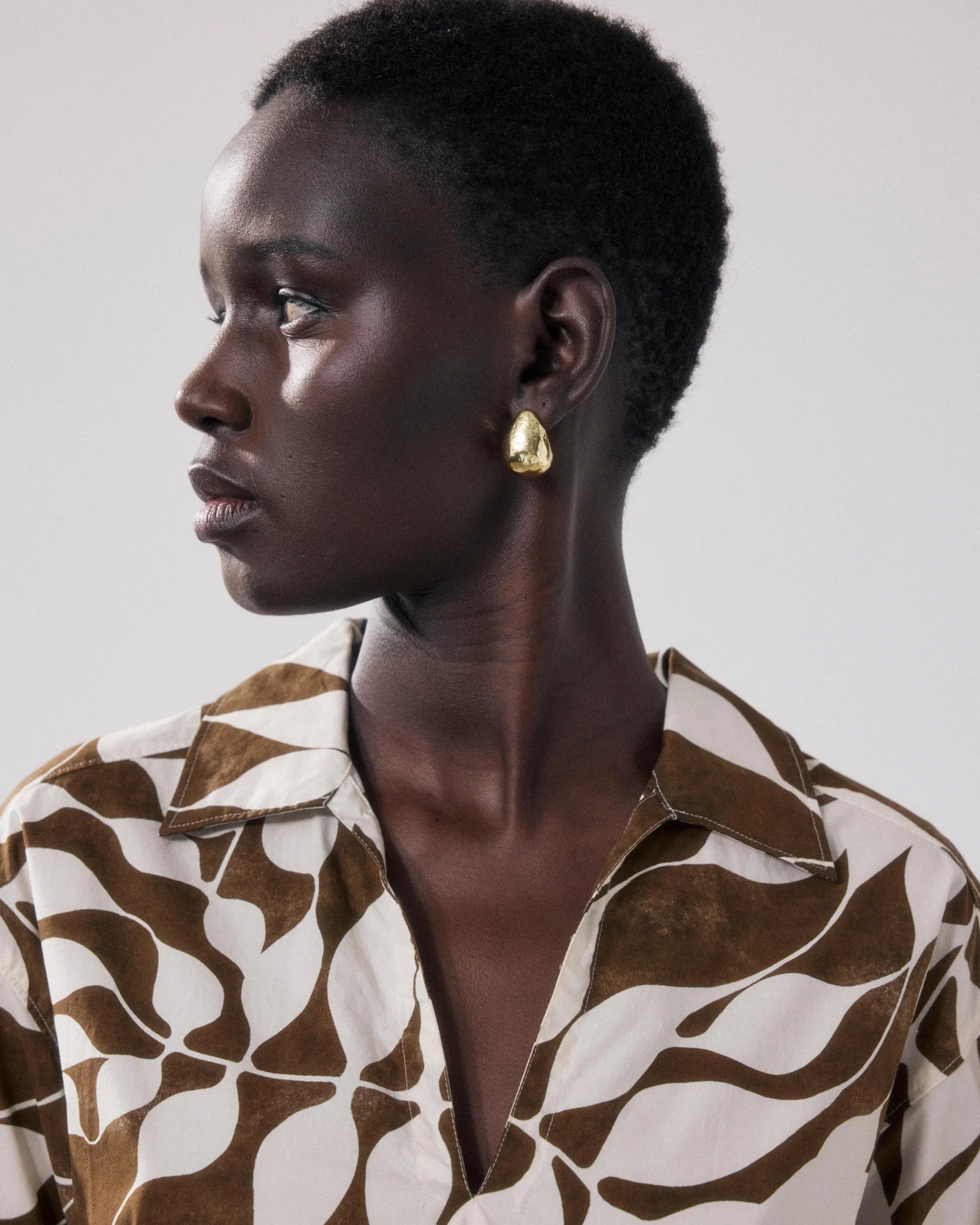 Hartford Ralli Dress- White & Brown