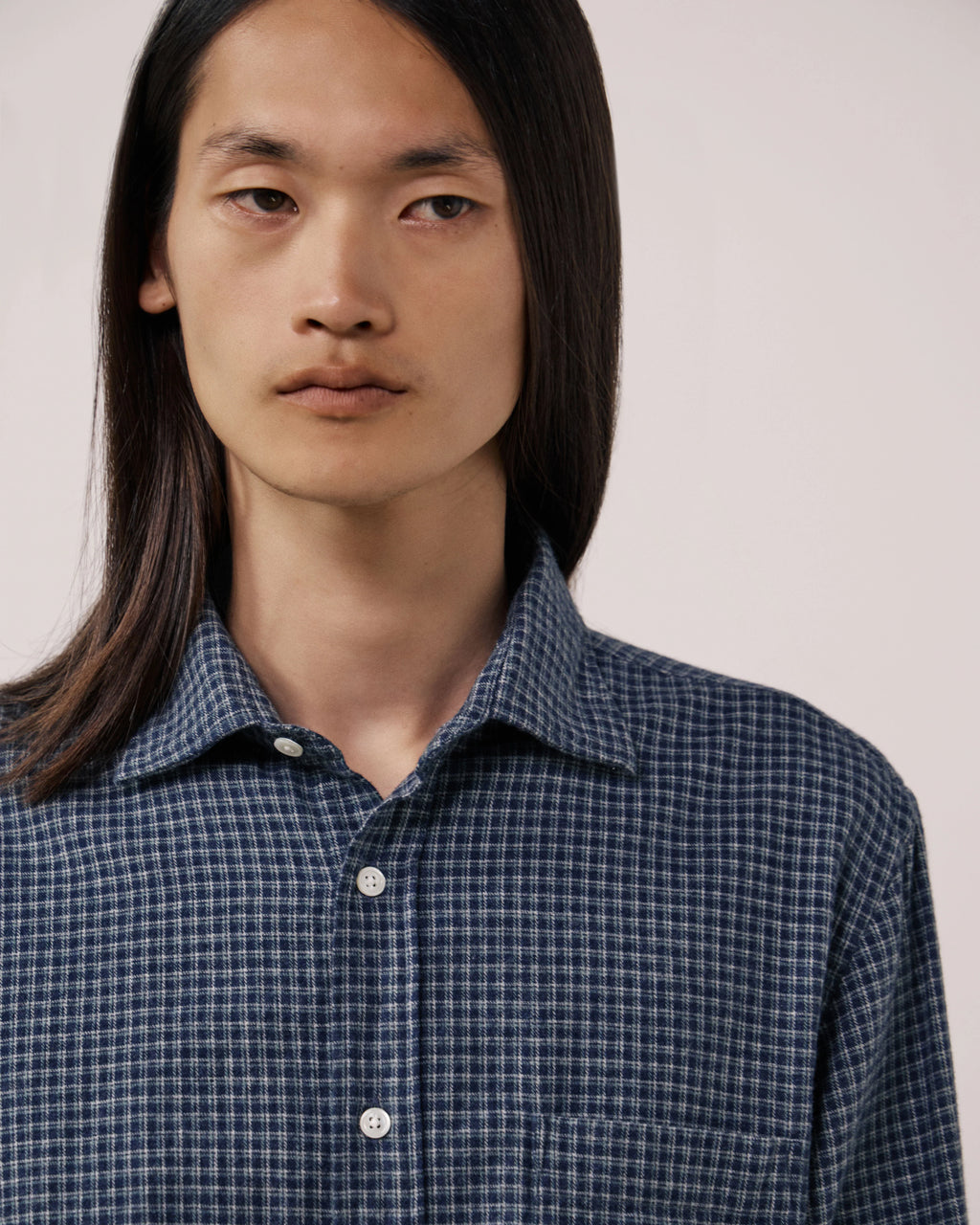 Hartford Flannel Paul Shirt - Navy