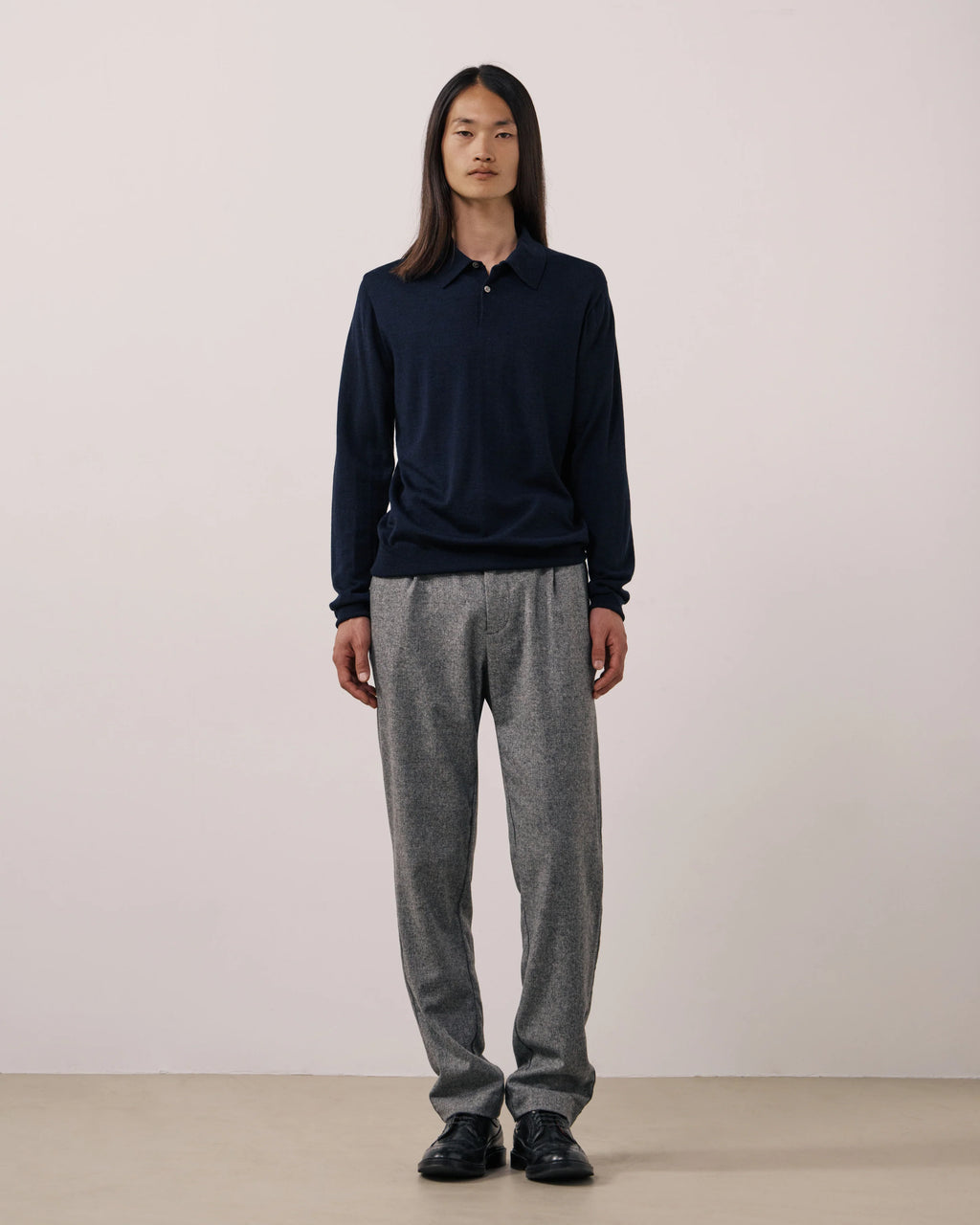 Hartford Merino Wool Polo - Navy