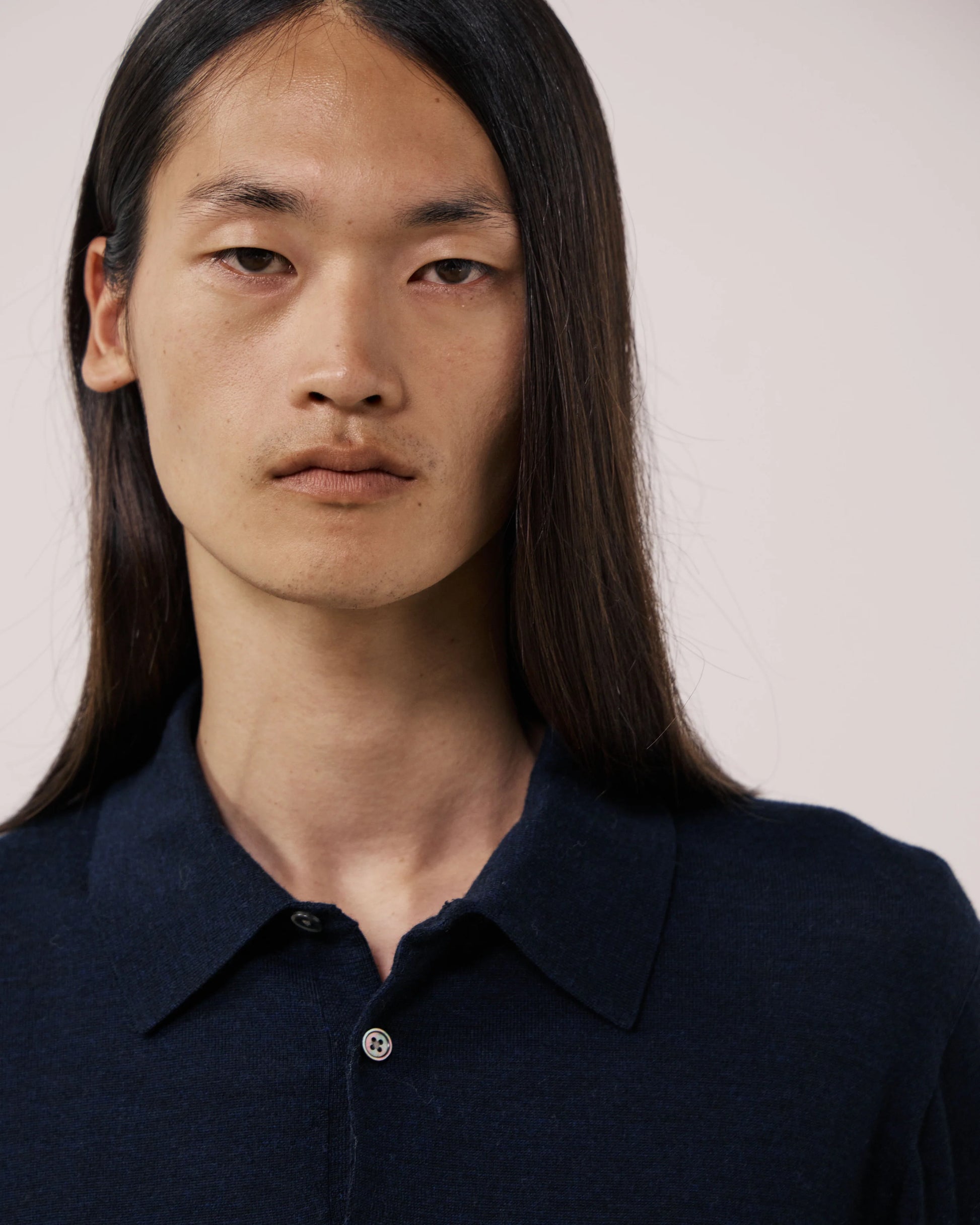 Hartford Merino Wool Polo - Navy