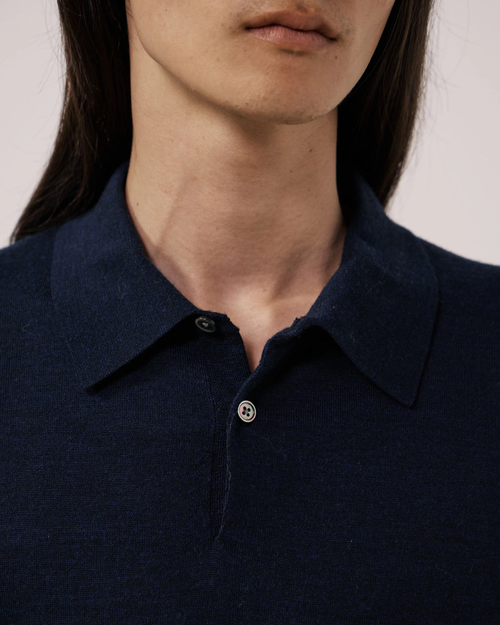 Hartford Merino Wool Polo - Navy