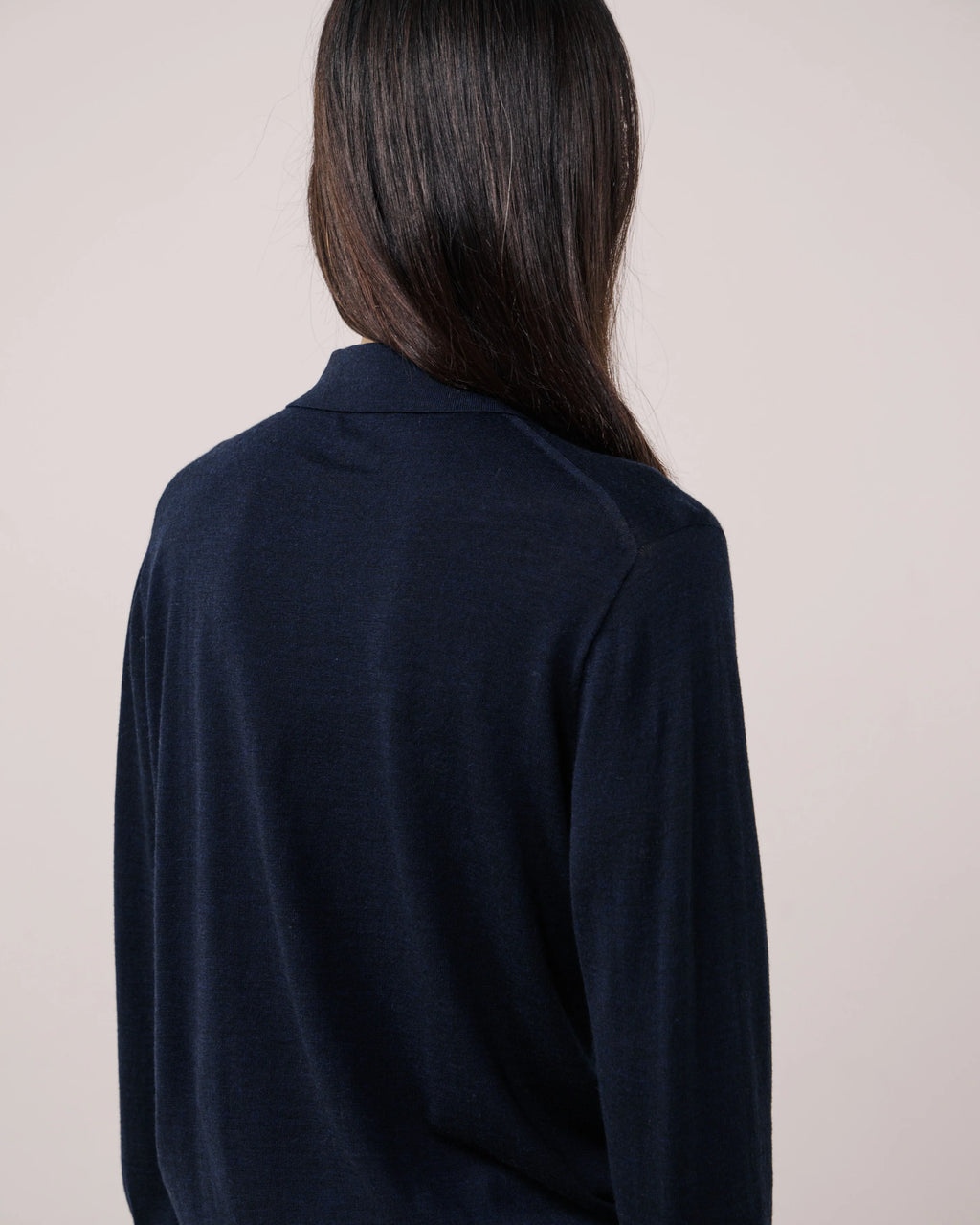Hartford Merino Wool Polo - Navy