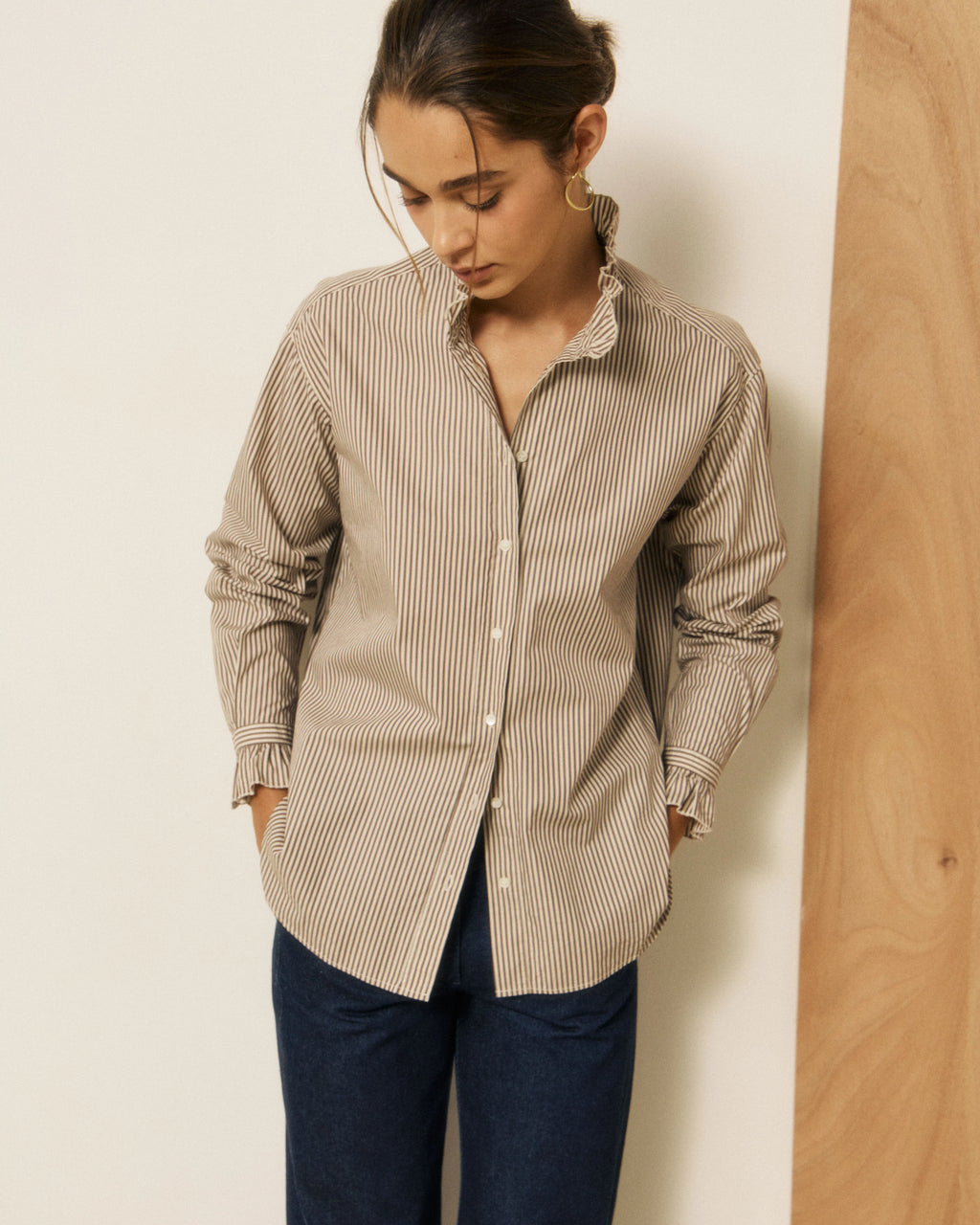 Hartford Chana Shirt - Brown Stripes
