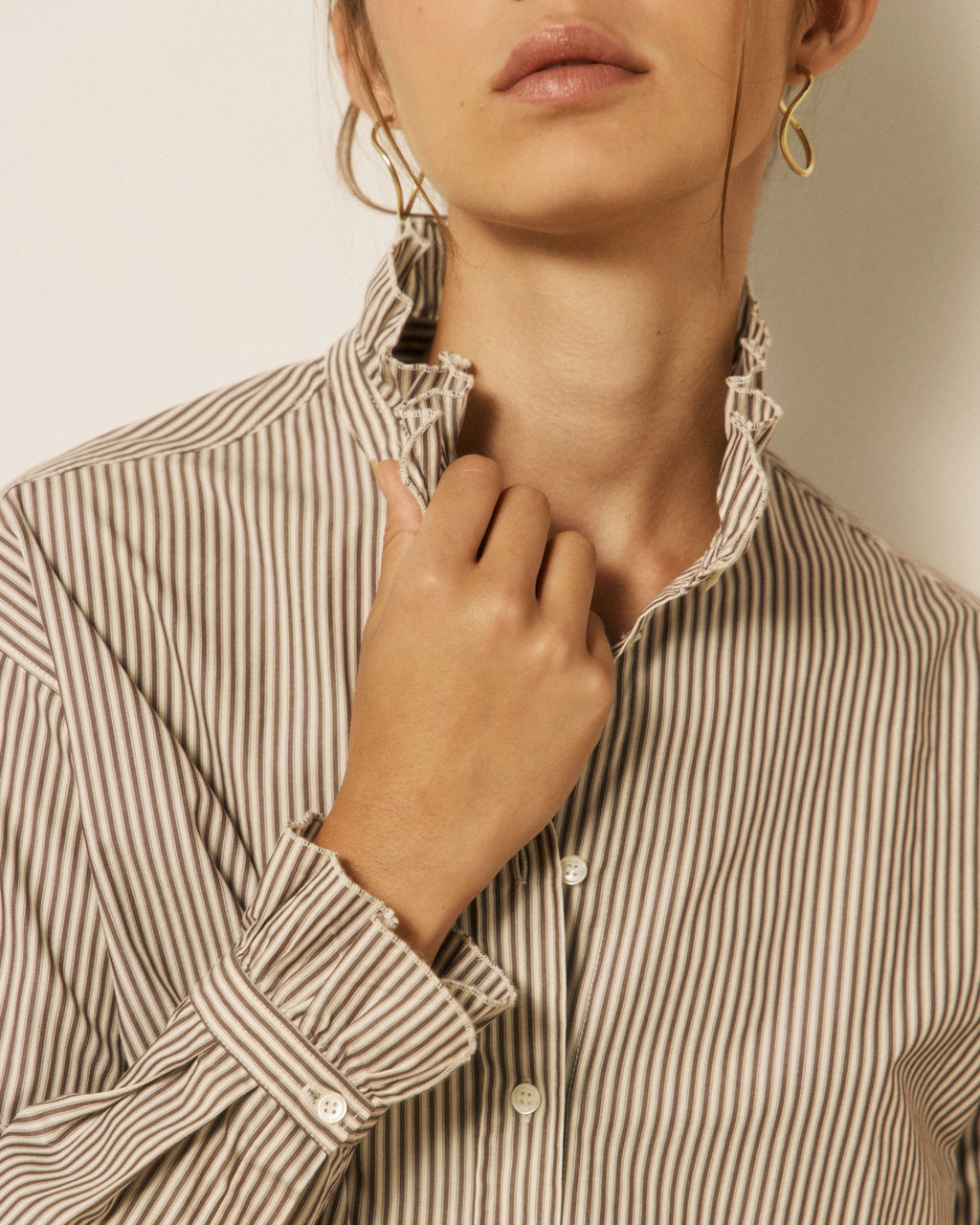 Hartford Chana Shirt - Brown Stripes