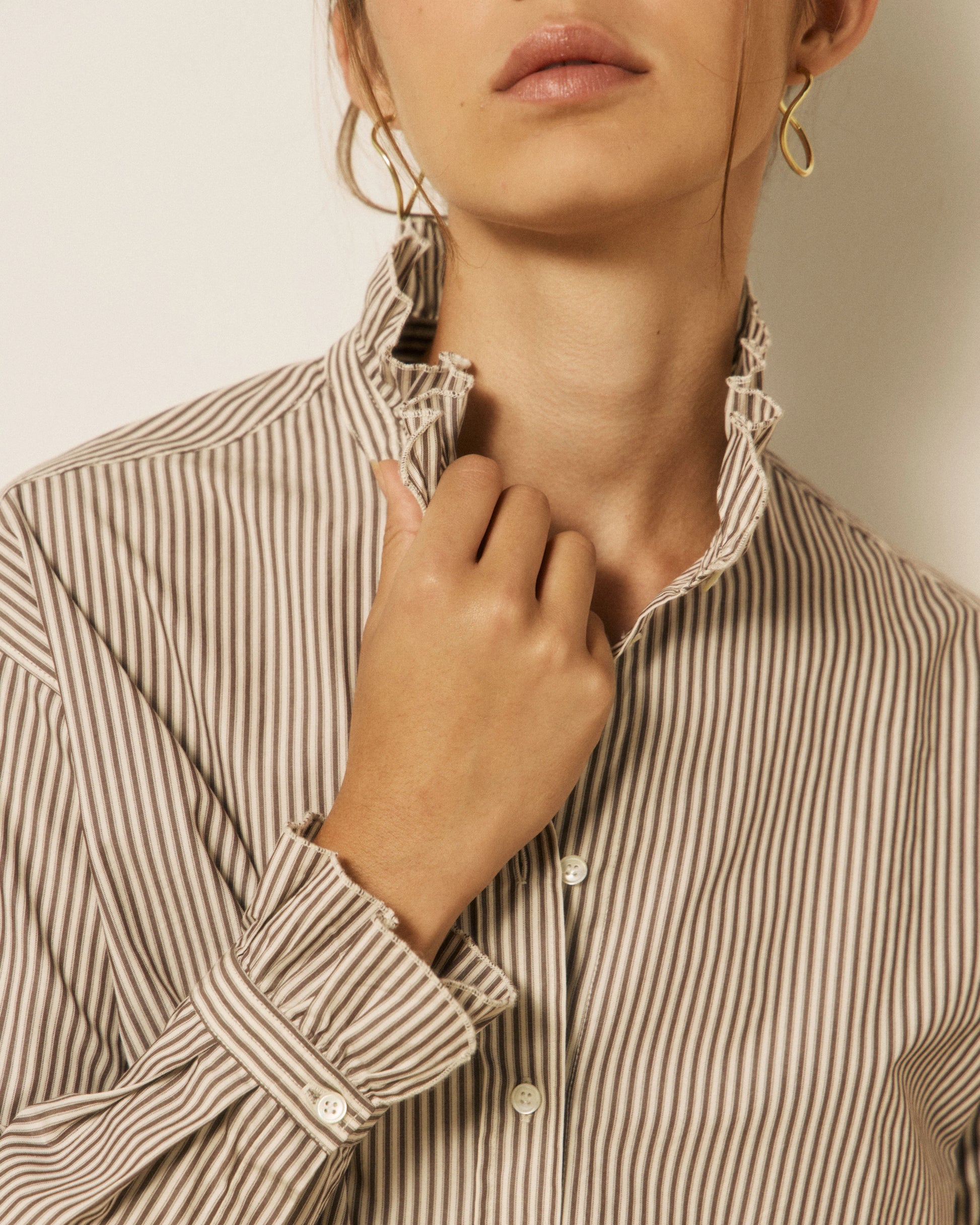 Hartford Chana Shirt - Brown Stripes