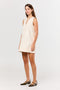 Ganni Striped Taffeta Mini Dress - Egret