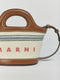Marni Tropicalia Micro Bag in Brown Leather & Striped Canvas
