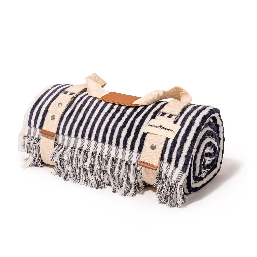 Business & Pleasure Co. The Beach Blanket - Lauren's Navy Stripe