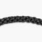 Tateossian Click Trenza Bracelet in Italian Black Leather with Black Rhodium Plated Sterling Silver