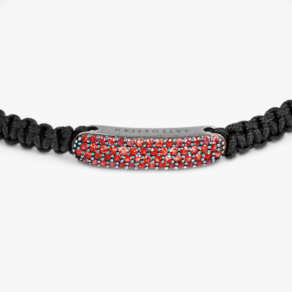 Tateossian Baton Macrame Bracelet With Ruby