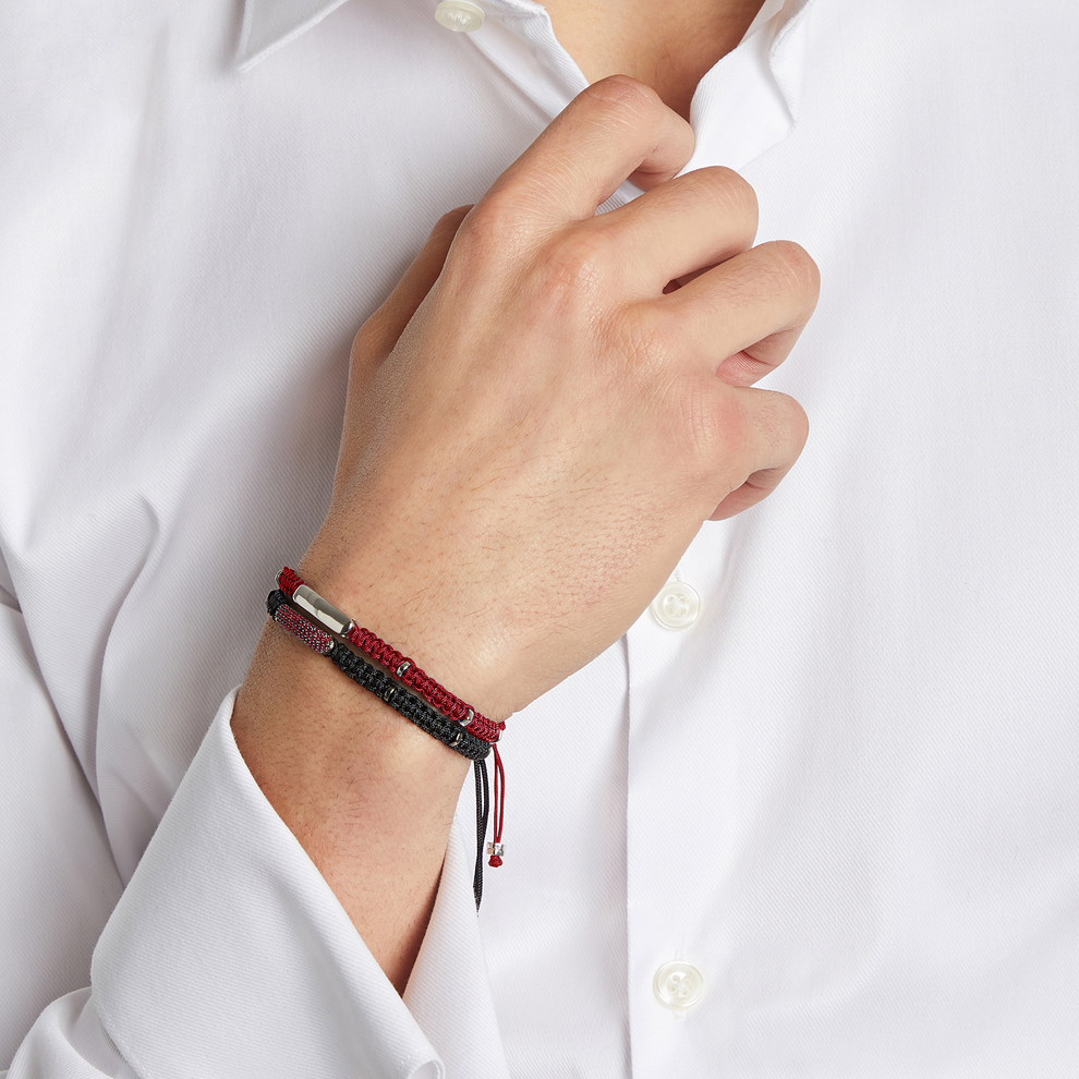 Tateossian Baton Macrame Bracelet With Ruby