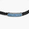 Tateossian Baton Bracelet Sapphire in Black Macrame & Black Rhodium Plated Sterling Silver