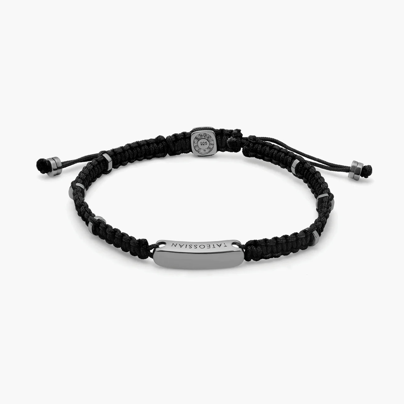 Tateossian Rhodium & Black Macramé