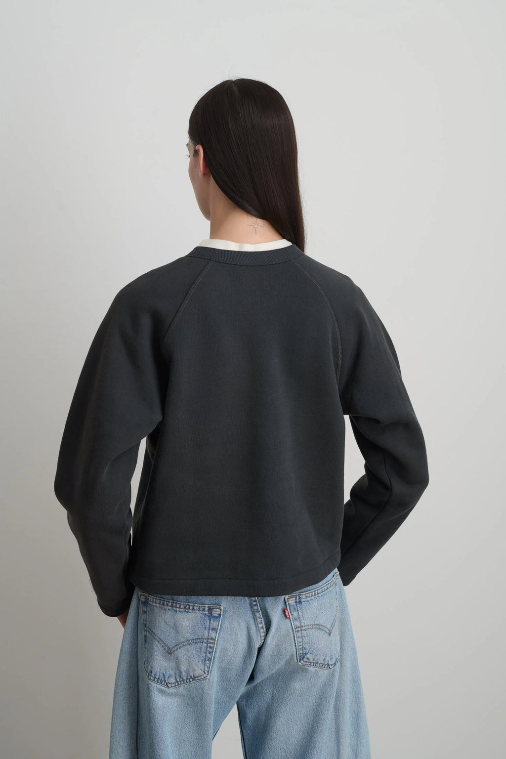 B Sides Snap Cardigan - Vintage Black Overdye