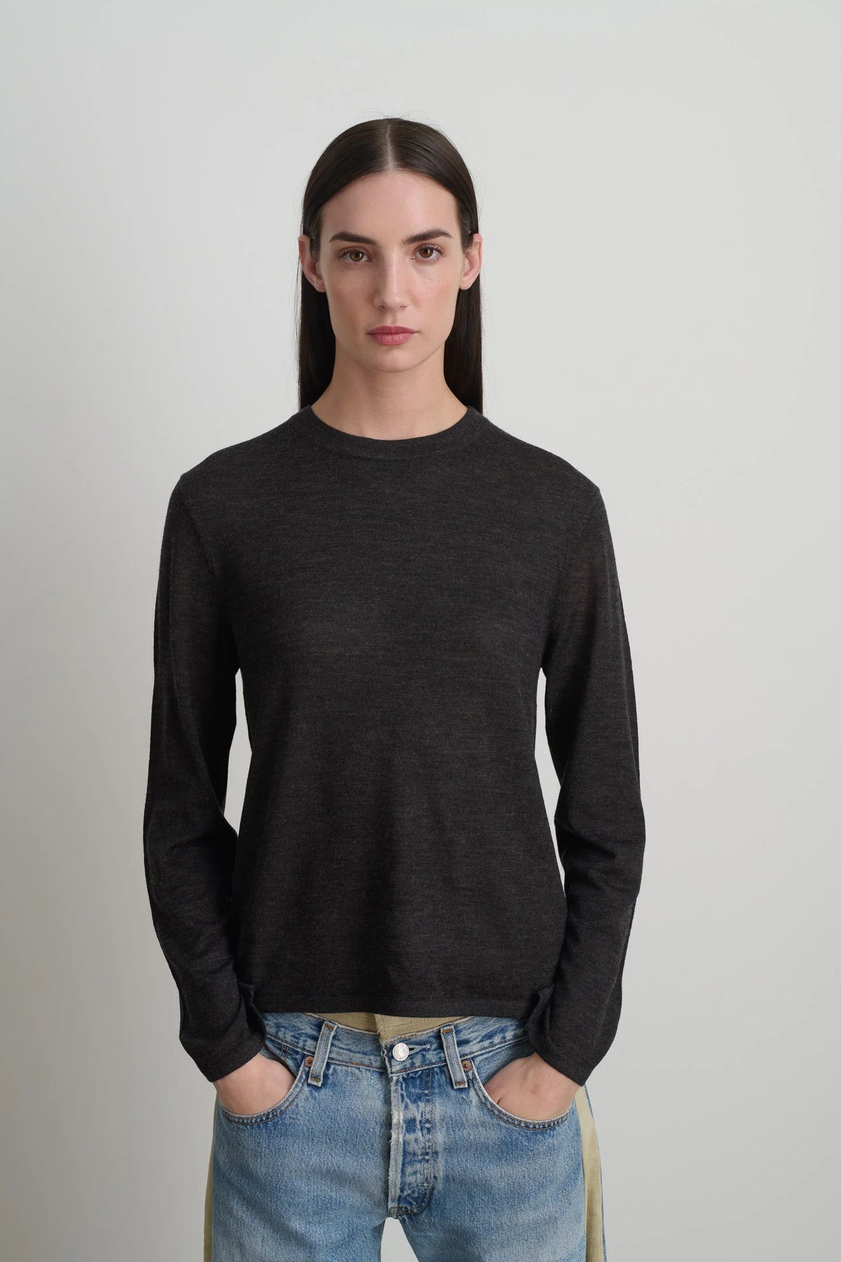 B Sides Classic Crewneck Pullover - Charcoal
