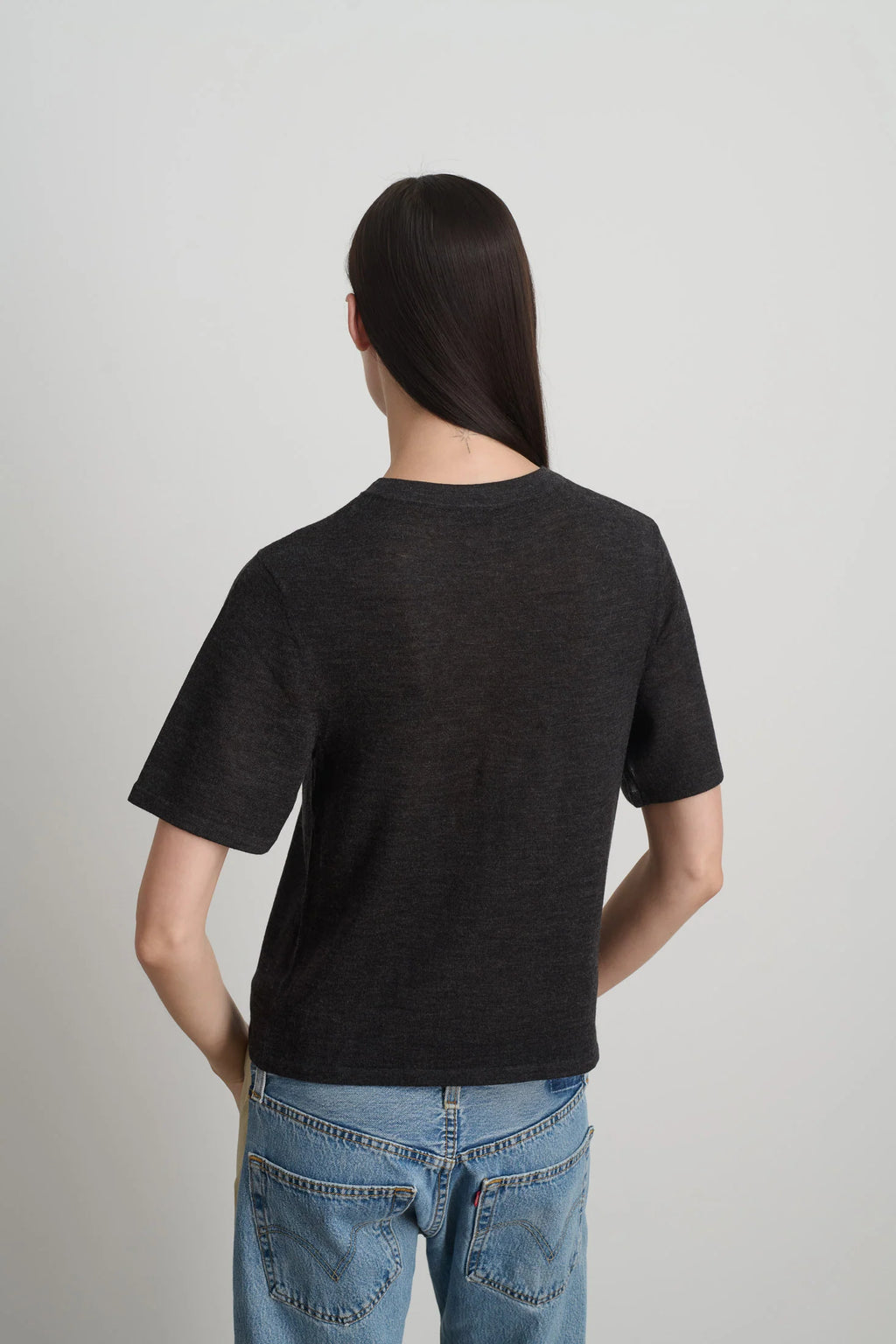 B Sides Short Sleeve V Neck - Charcoal