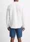 Vince Bayside Stripe Linen Long-Sleeve Shirt - Optic White/Deep Indigo
