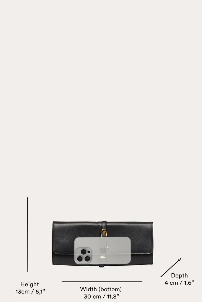 Liffner Belted Clutch Navy Croc