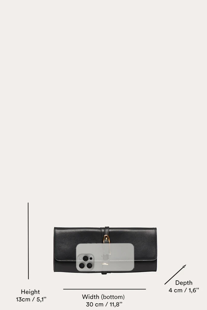 Liffner Belted Clutch Brown Velvet