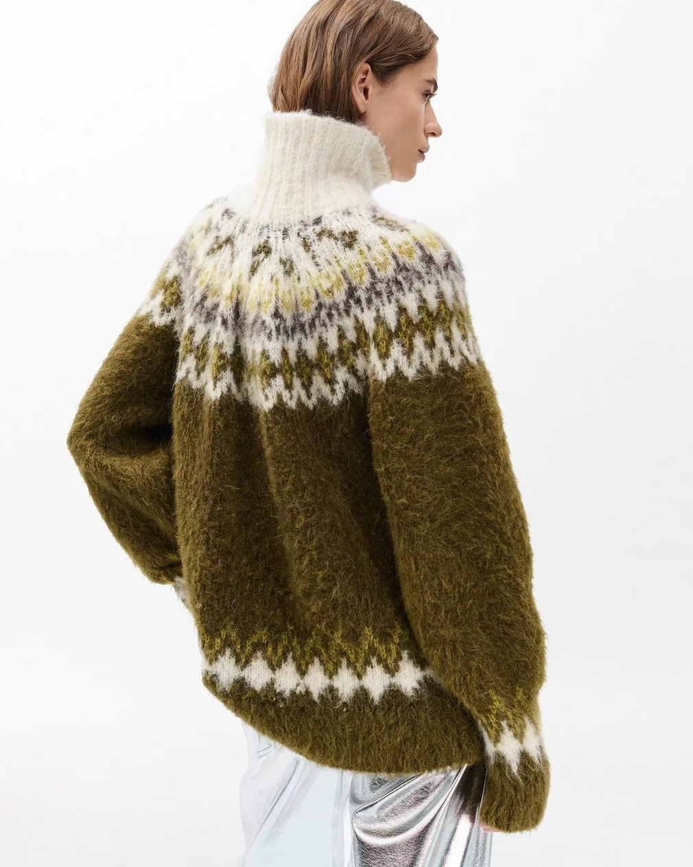 Rag & Bone Beth Fair Isle Turtleneck Sweater - Army Multi