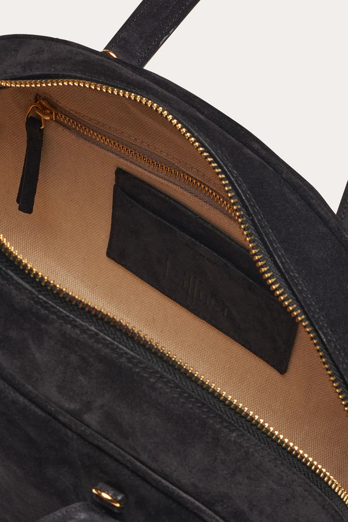 Liffner Bowling Mini Bag Black Suede