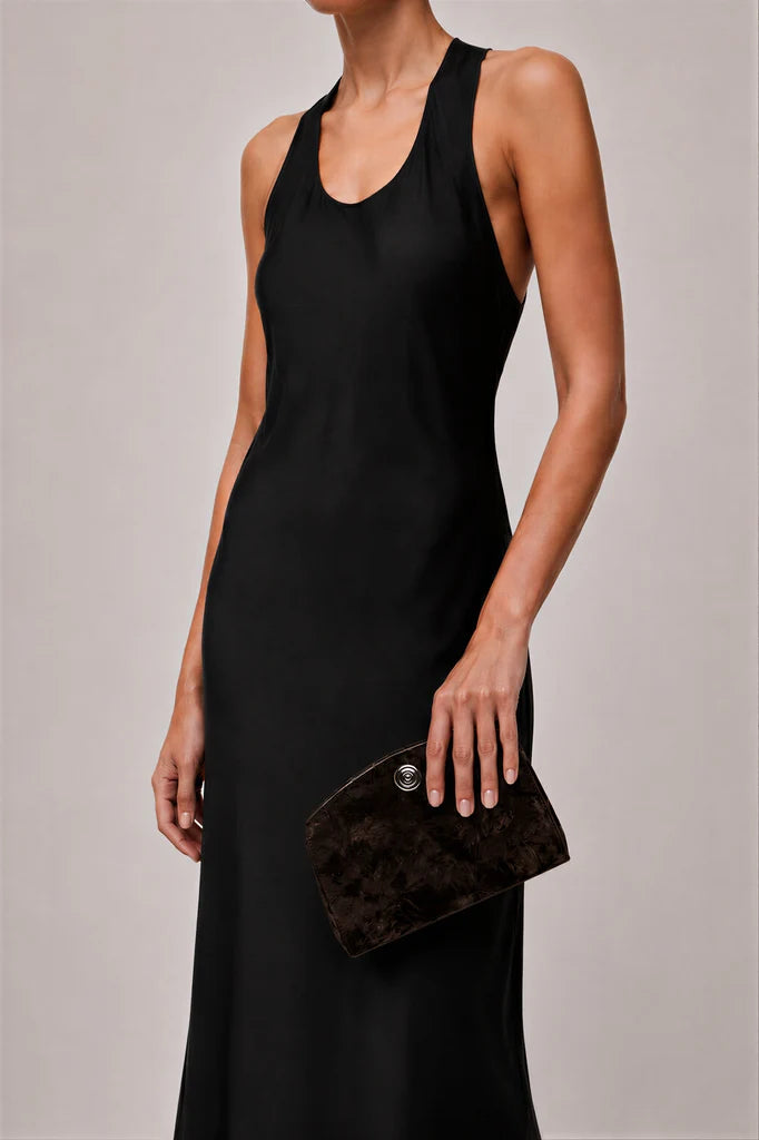 Liffner Pushlock Clutch Brown Velvet