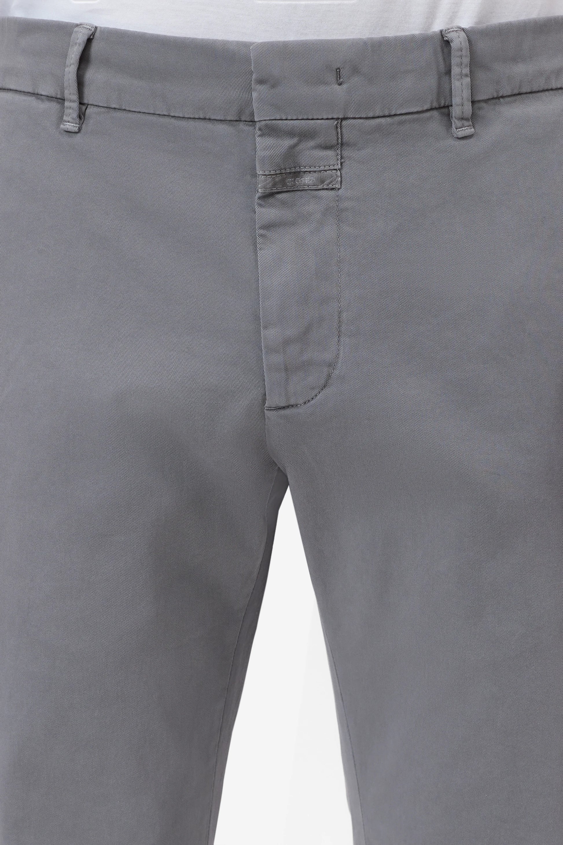 Closed Slim Cotton Pants - Clifton True - Mushroom Grey