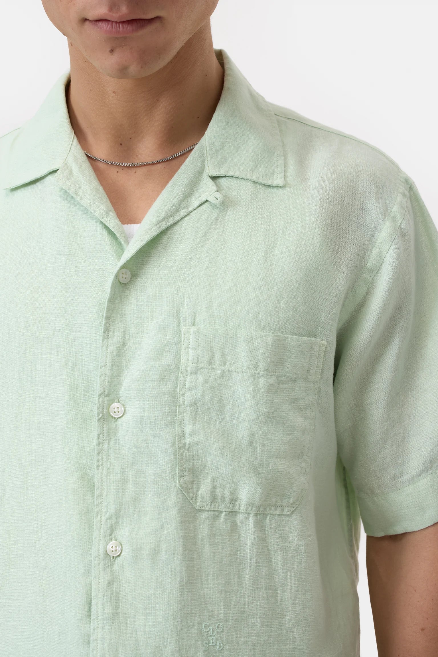 Closed Linen Shirt - Bud Green