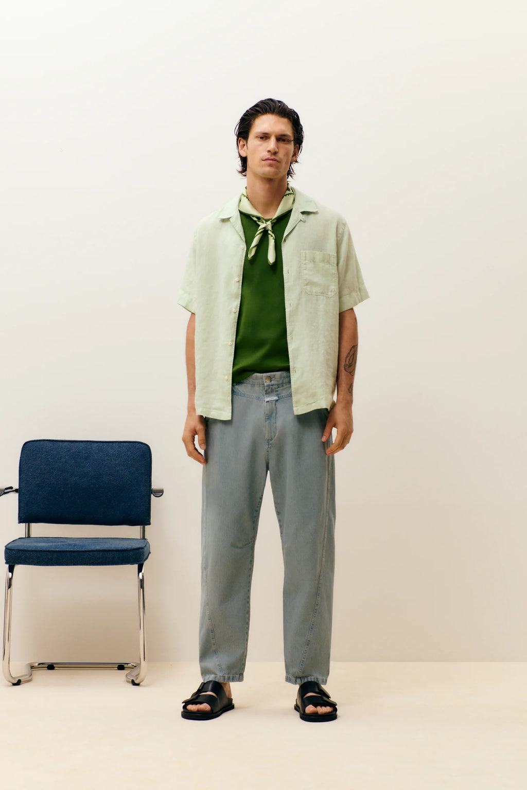 Closed Linen Shirt - Bud Green