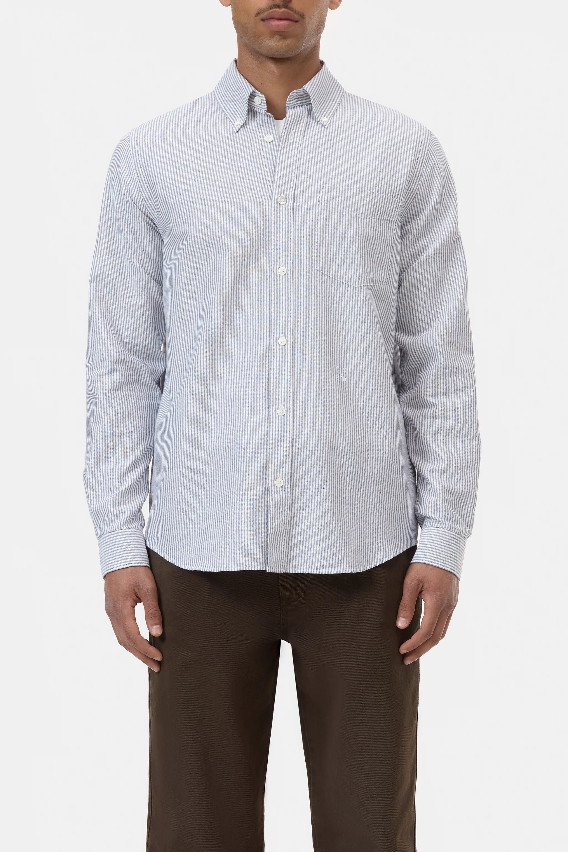 Closed Button-Down - Dark Night Stripe