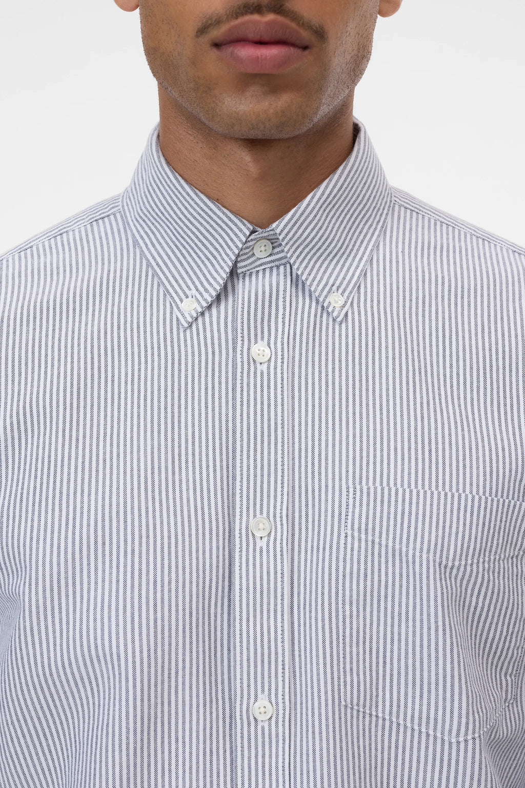 Closed Button-Down - Dark Night Stripe