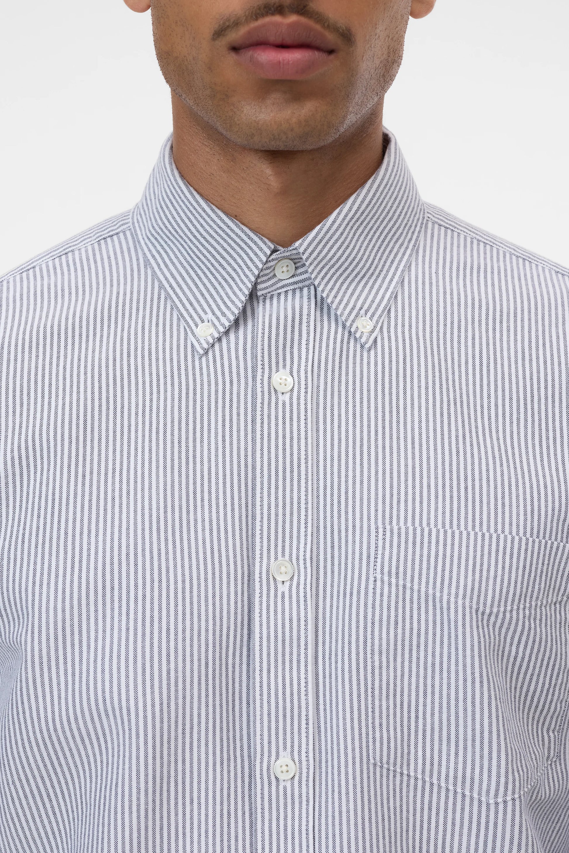 Closed Button-Down - Dark Night Stripe