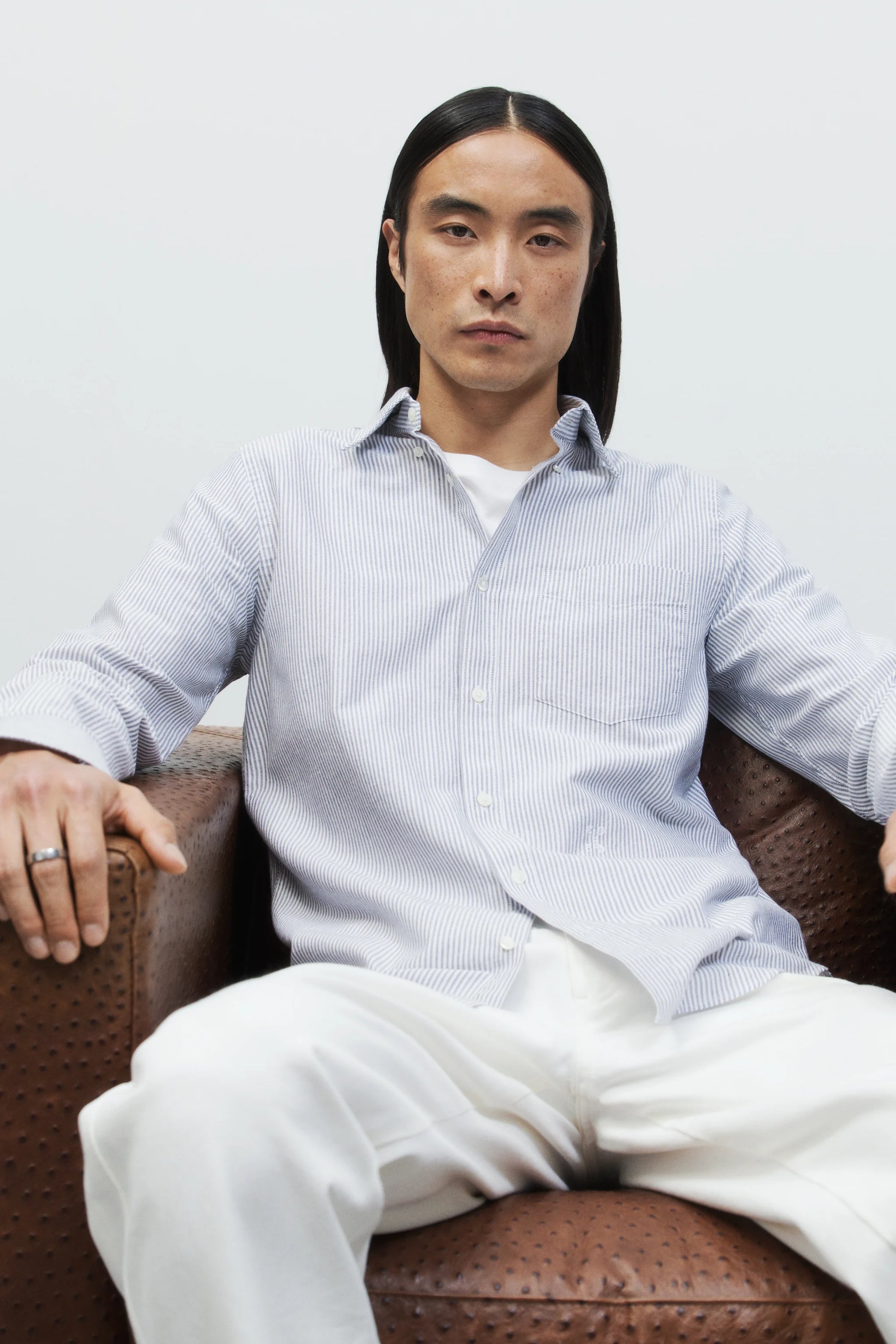 Closed Button-Down - Dark Night Stripe