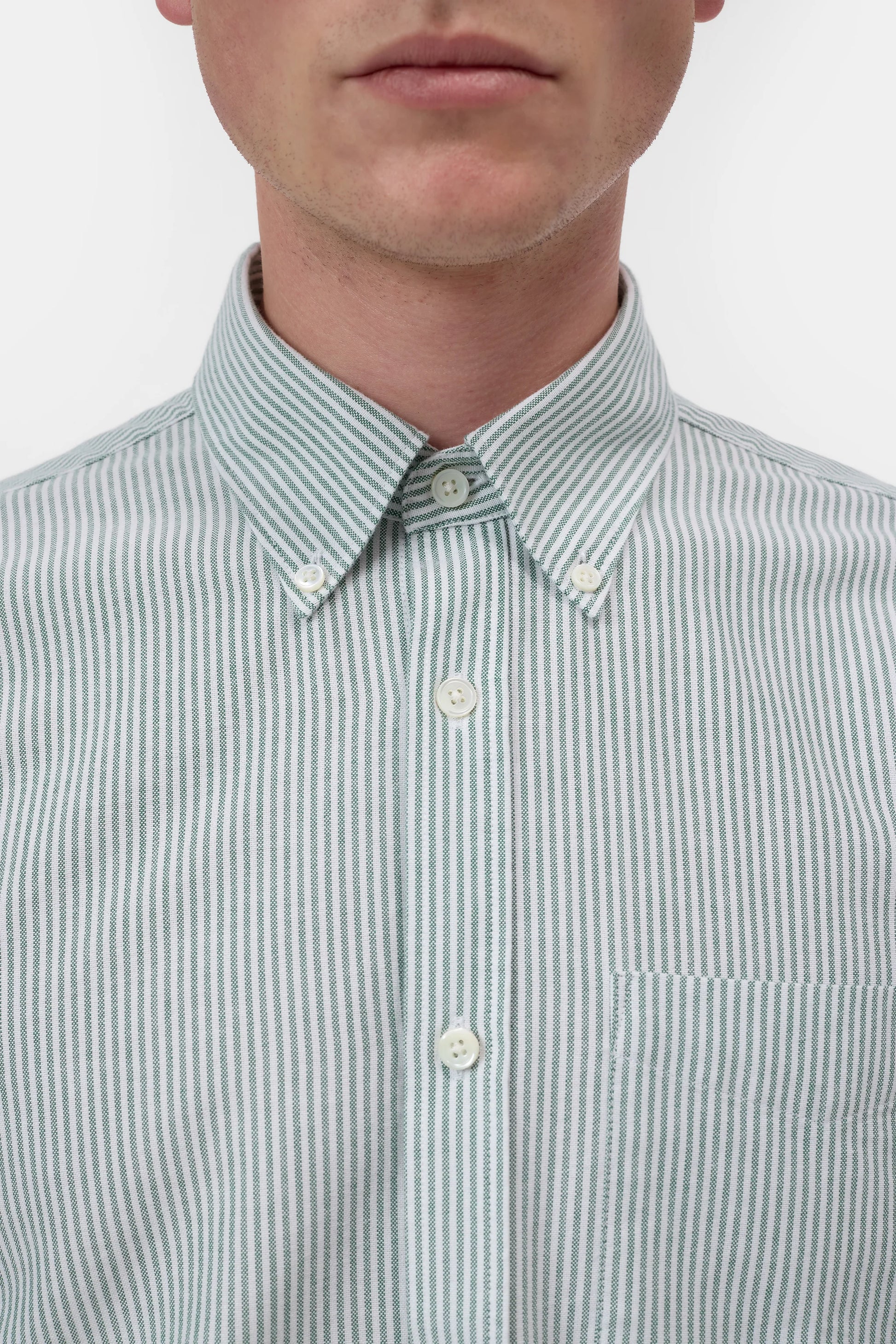 Closed Striped Button-Down Shirt - Dark Olive