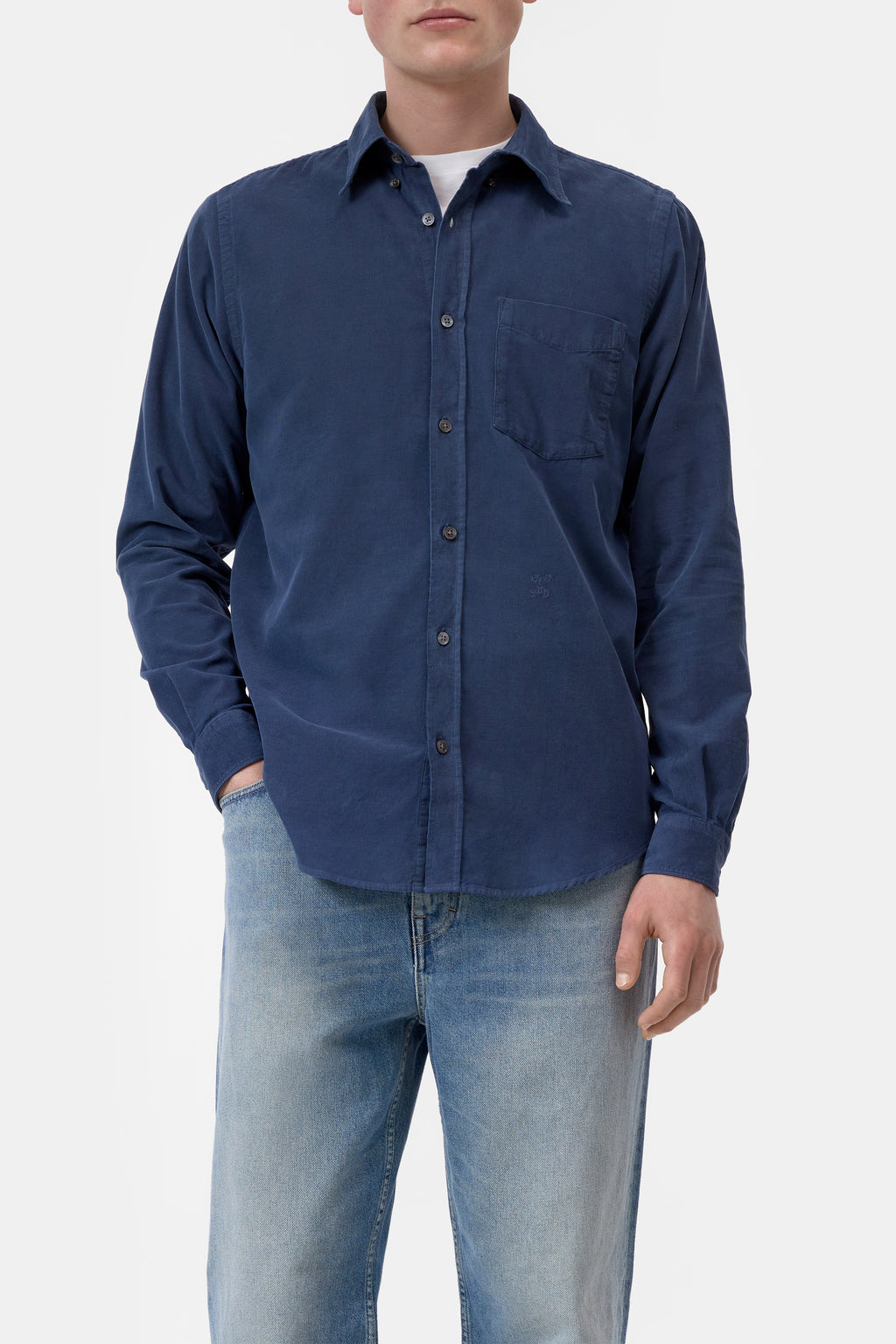 Closed Corduroy Button-Down Shirt - Dark Navy
