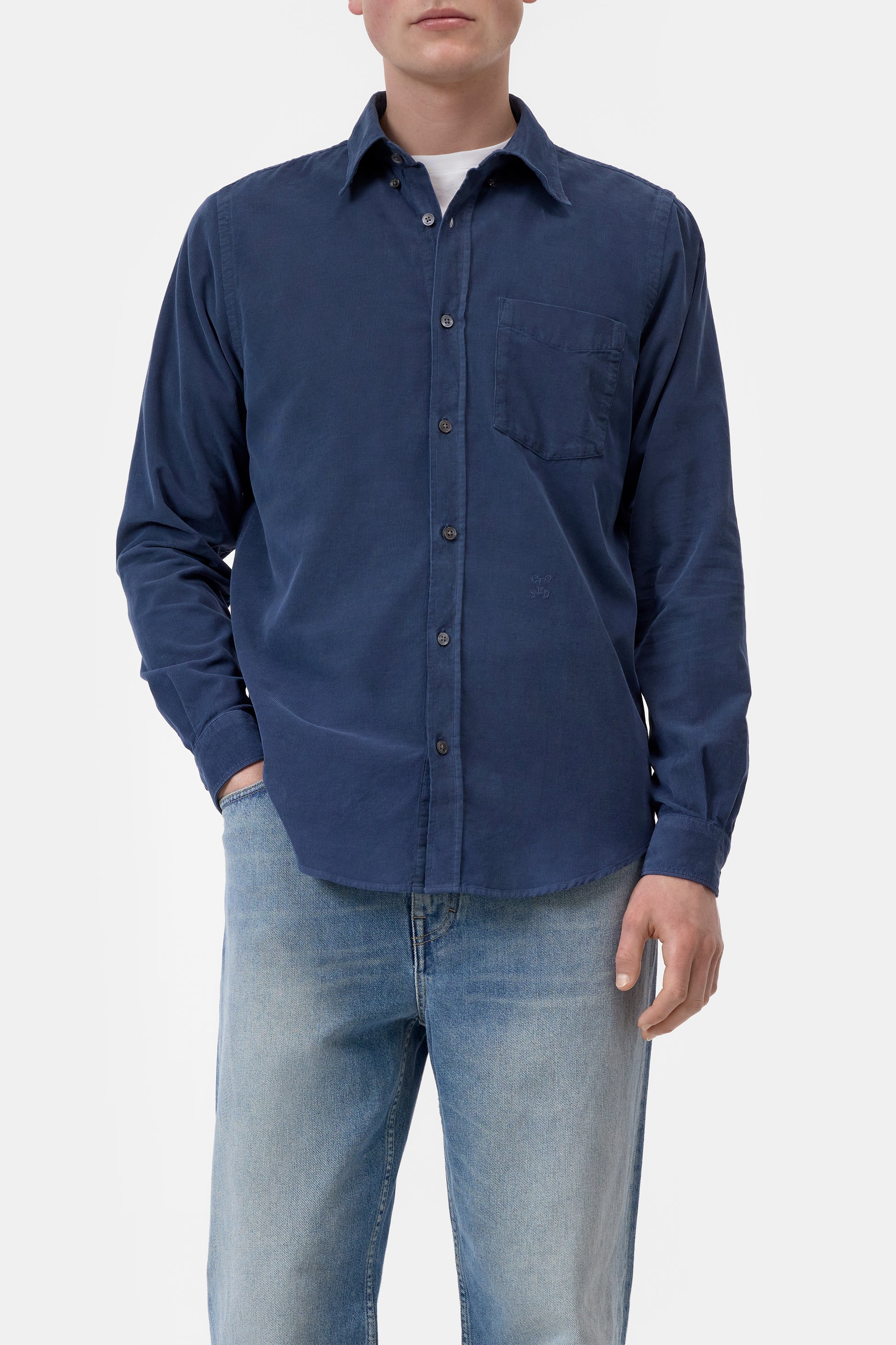 Closed Corduroy Button-Down Shirt - Dark Navy